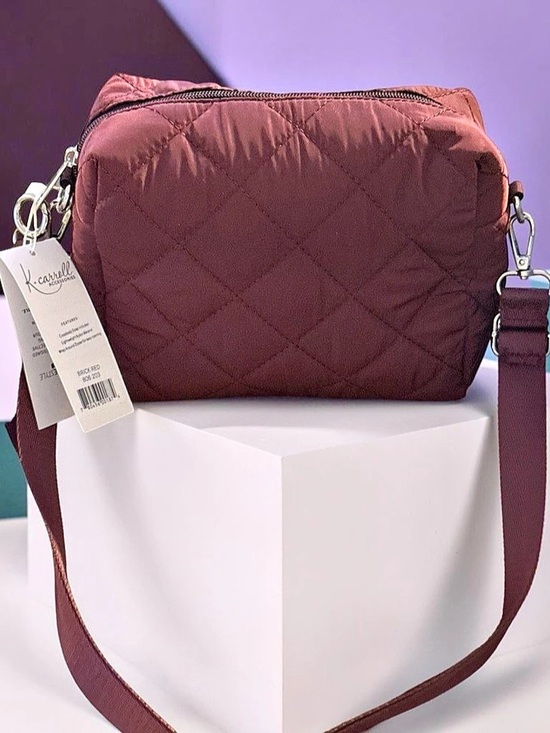 K. Carroll Accessories Handbags - K. Carroll Accessories Nylon Clip on Bag Quilted Crossbody Burgundy